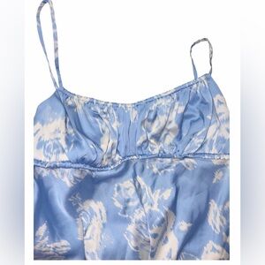 B. Smart Blue and White Midi Dress